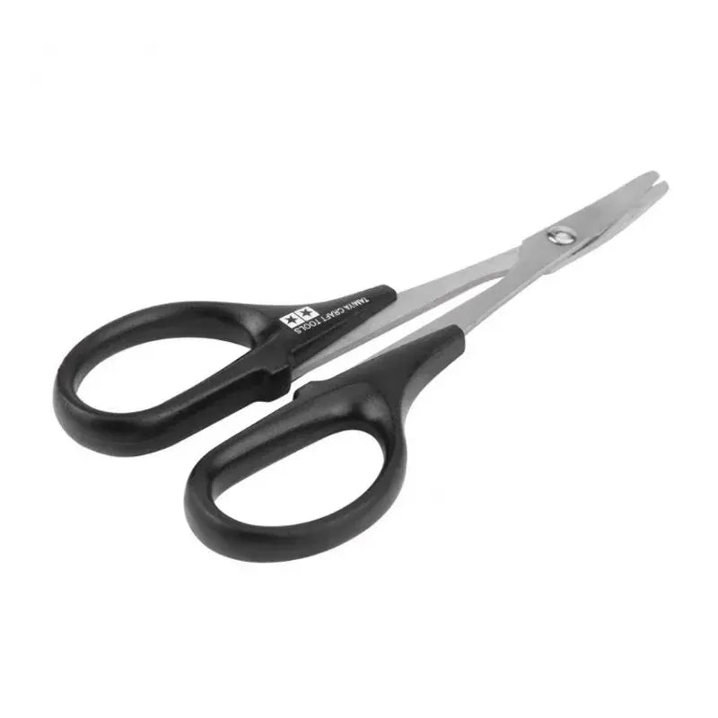 TAMIYA 74005 Stainless Steel RC Scissors – Curved Body Shell Cutting Tool for RC Cars, Boats & Model Crafting