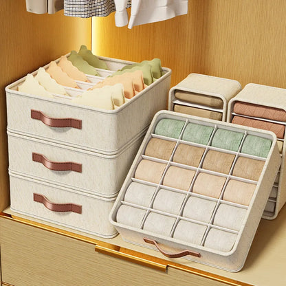 Underwear & Sock Storage Box – Cabinet Drawer Organizer with Dividers for Clothes, Ties & Wardrobe