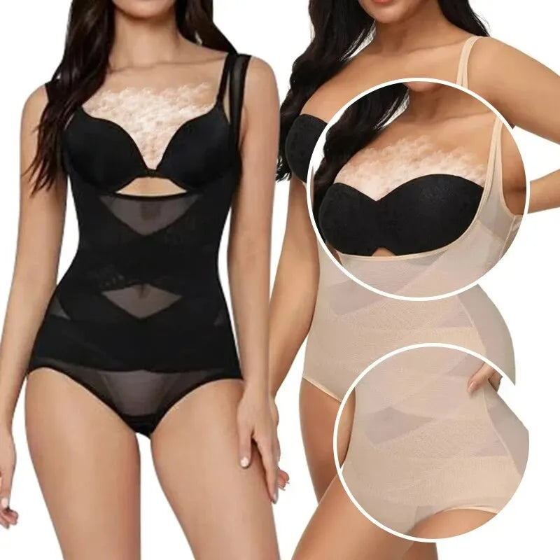 Shape & Slim: Breathable One-Piece Tummy Tum Shaper - Hip Lifter Corset, Thigh Slimmer, Waist Trainer, Slimming Underwear