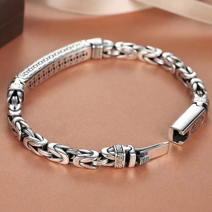 925 Sterling Silver Vintage Romance Bracelet - Elegant Chain Jewelry for Men & Women, Wedding & Party Gift