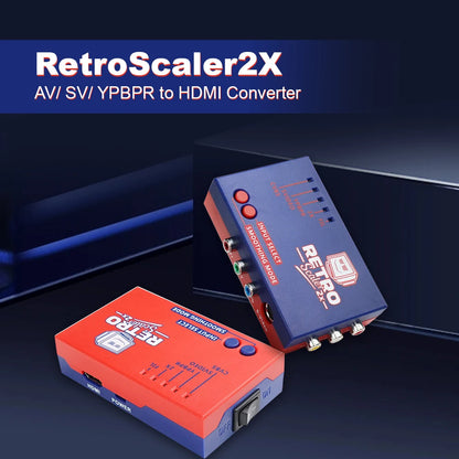 RetroScaler2x AV to HDMI Converter – Line Doubler for PS2, N64, NES, Dreamcast, Saturn, MD1 & MD2 Consoles