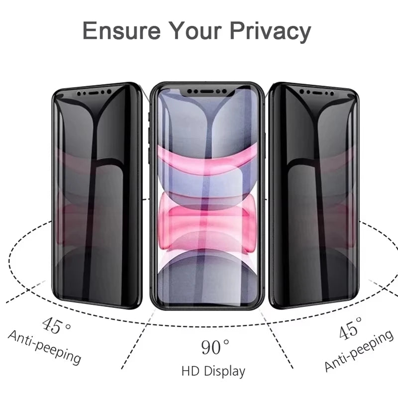 1-5PCS Matte Privacy Screen Protector for iPhone 17, 16, 15 Pro Max, 14, 13, 12, 11, XR, XS, 7, 8 Plus & SE Anti-Spy Ceramic Film