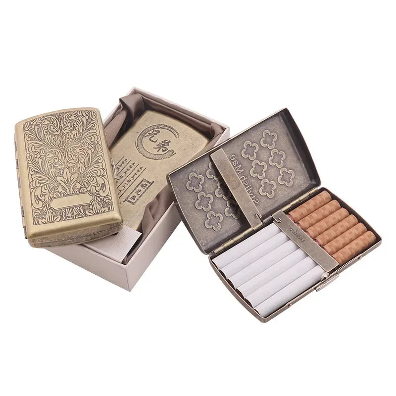 12PCS Cigarette Case Set - Pocket Tobacco Holder with Clip Storage Box & Gift Packaging for Men