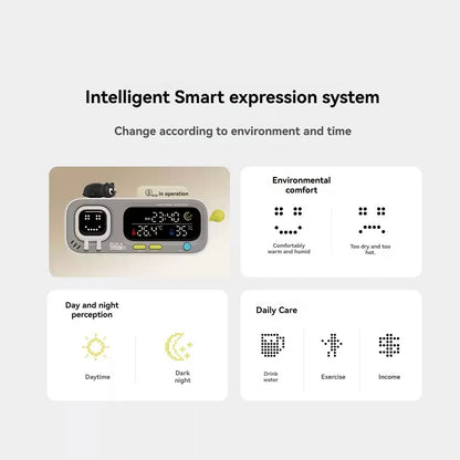 ATuMan DUKA MOOD A Smart Thermometer - Rechargeable Temperature & Humidity Monitor Clock for Indoor Decor