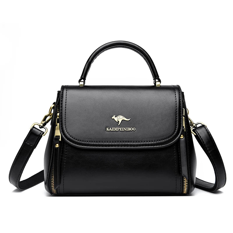 Luxury Women’s Leather Designer Handbag – High Quality Casual Tote Top-Handle Shoulder Messenger Bag