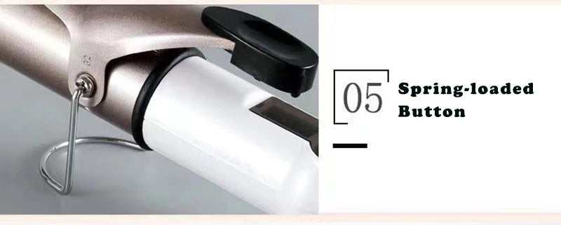 Professional Electric Hair Curler – 9-38mm Temperature Adjustable Curling Iron Wand with LCD Display