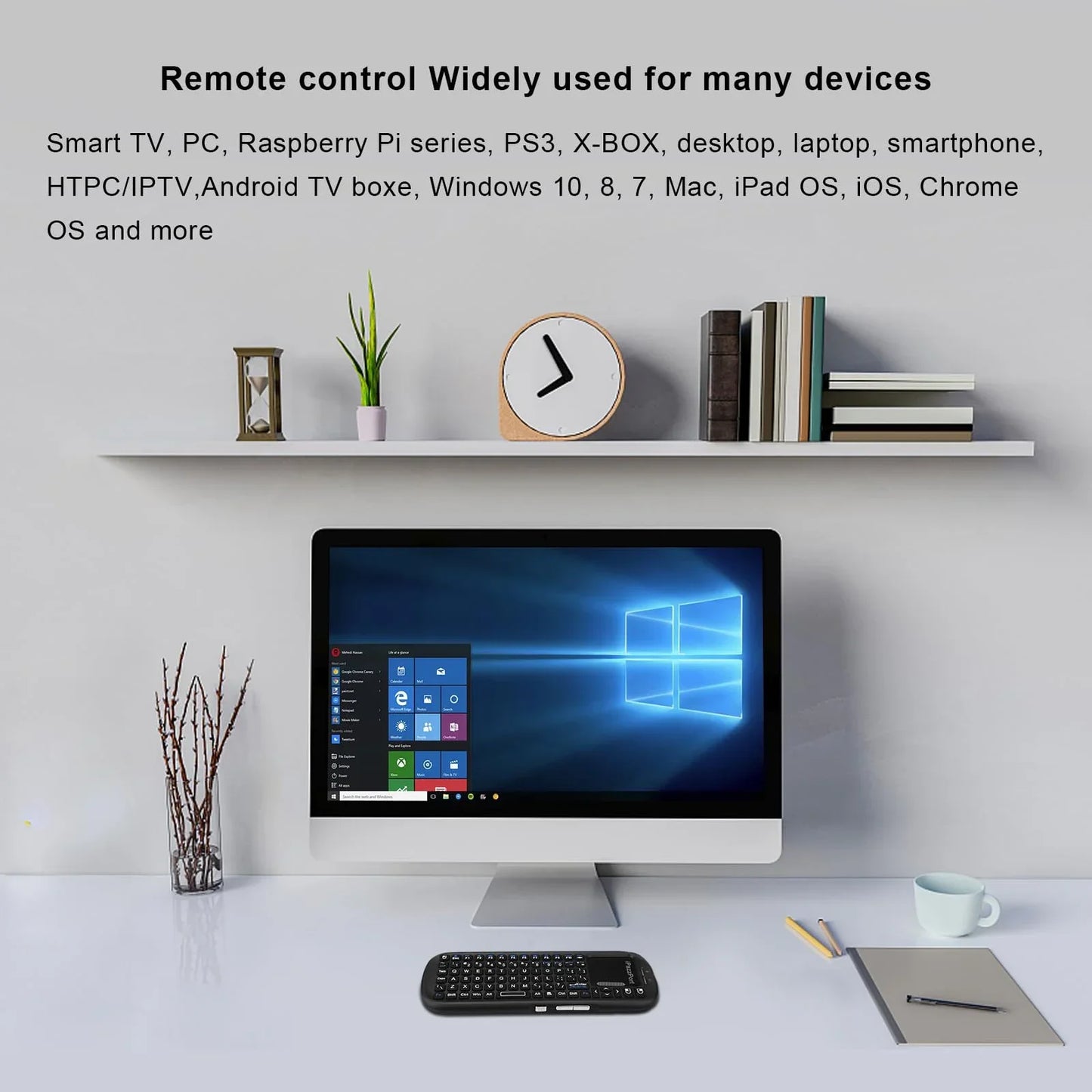 iPazzPort Mini Wireless Keyboard with Touchpad – Bluetooth & 2.4GHz for Android TV, PC, Tablet, PS4, Raspberry Pi