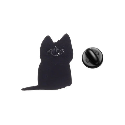 Black Cat Void Loading Enamel Pin - Cute Cartoon Kitten Brooch Animal Jewelry Gift