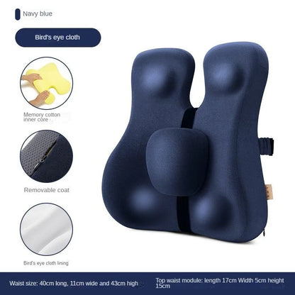 Memory Foam Seat Cushion & Back Support Pillow Set — Orthopedic Ergonomic Coccyx, Hip & Lumbar Relief for Office Chair & Car