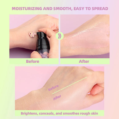Qibest 3-Color Press Cream Concealer – Brightening Liquid Face Primer & Makeup Base, Full Coverage Facial Concealer for Flawless Skin