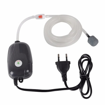 Mini Aquarium Air Pump - Single/Double Outlet Compressor with Check Valve Tube for Fish Tanks - 220V 3W/5W