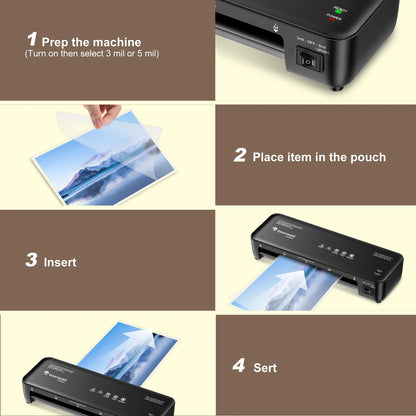 Bonsaii 9-Inch Thermal Laminator – Never Jam Technology for Documents, Posters & Photos, Ideal for Home, Office & School