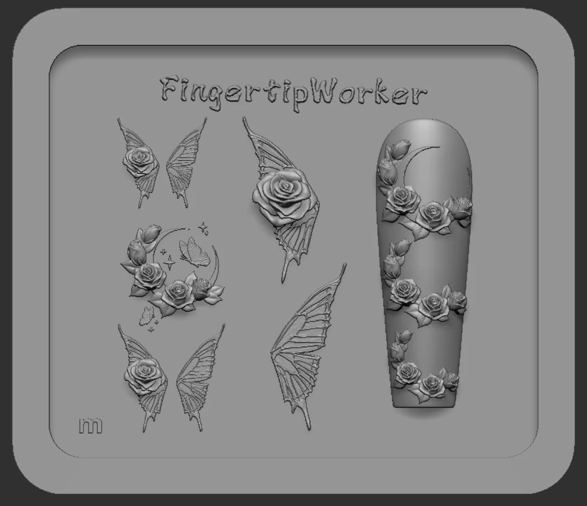 Snake Lolita Bow, Mushroom, Rose, Lotus, Bear 3D Acrylic Nail Mold - DIY Silicone Nail Decorations & Nail Art Products