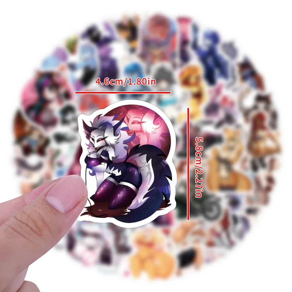 60PCS Aesthetic Furry Graffiti Stickers - Cute DIY Decals for Diaries, Phone Cases, Scrapbooks, and Handmade Crafts