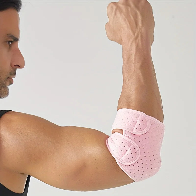 Adjustable Compression Elbow Brace - Breathable Open-Design Tennis Elbow Support with Double Straps