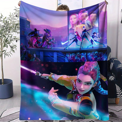 K-Pop Demon Hunters Flannel Blanket – 31 Styles Anime Throw for Home, Travel & Camping Fan Gift