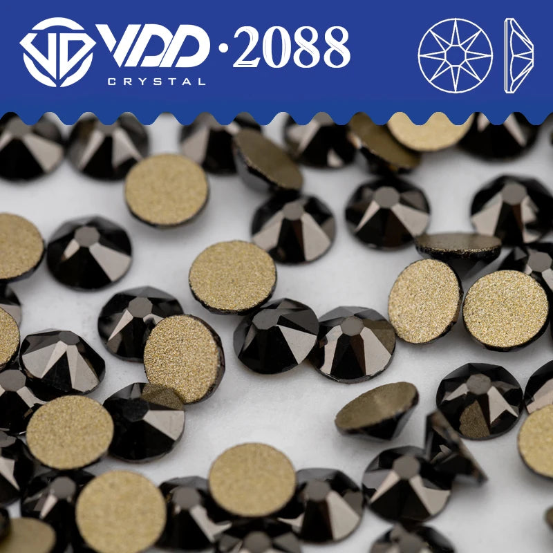 VDD Non Hot Fix Crystal Nail Art Rhinestones - 2088 Flower Flatback Gems for DIY Nail Decorations