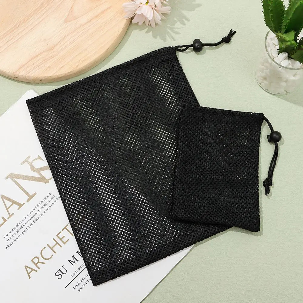 Durable Nylon Mesh Drawstring Bag – Multi-Purpose Outdoor Travel Storage Pouch for Camping Gear