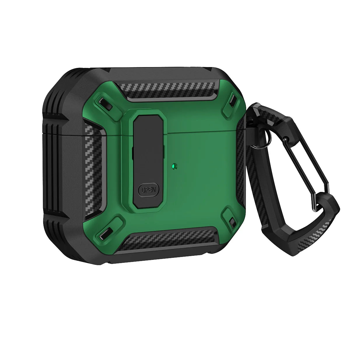 Carbon Fiber Shockproof Case for AirPods Pro 1/2 & AirPods 3 – Protective Headset Cover with Switch