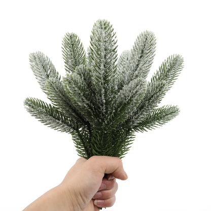 Snow White Artificial Pine Needle & Berry Bouquet – Christmas Decoration for Tree, Garland, Home Decor & DIY New Year Gift
