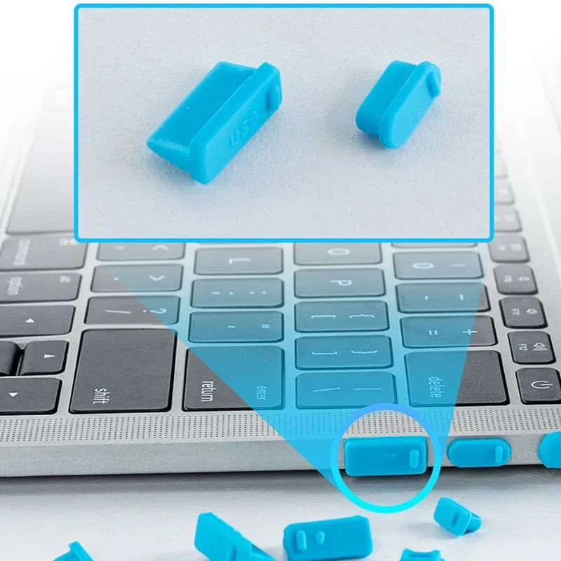 16-Piece Universal Silicone Port Plugs - Anti-Dust USB & Laptop Computer Port Protectors