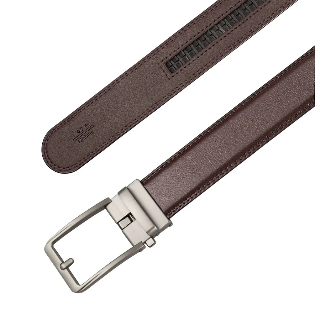 Click Belts for Men — Luxury Designer Genuine Leather Belt with Automatic Buckle, High-Quality Fashion Waist Strap