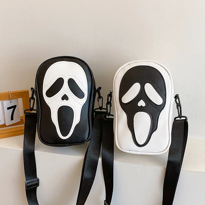 Halloween Ghost Crossbody Bag — Skull Shoulder Bag for Women & Girls, Y2K Punk Hiphop Skeleton Handbag