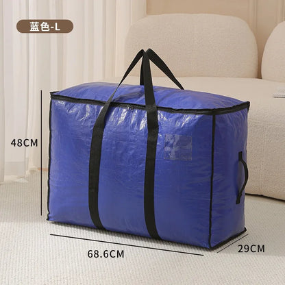 Extra Large Clear Moving Storage Bags - Heavy-Duty Zipper Totes with Handles for Clothes, Blankets & Closet Organization