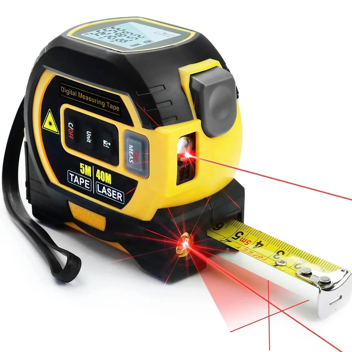 3-in-1 Laser Distance Measure 40/60M — Infrared Smart Ruler High-Precision Measuring Tool