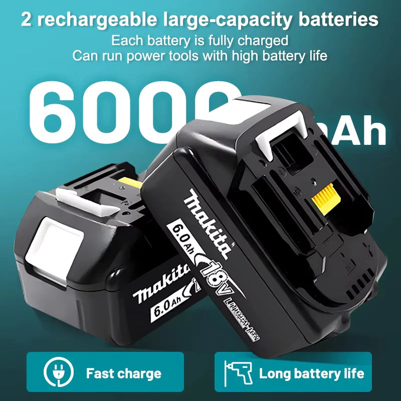 100% Original Makita 18V Lithium Battery – 6Ah/5Ah/3Ah Compatible with DTW700, DDF487, DTD173, DGA404, HR140D, DJV182 Tools