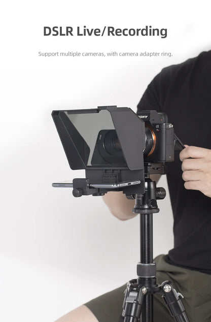 Ambitful Mini Teleprompter – Portable Phone & DSLR Recording Inscriber with Remote Control for Video