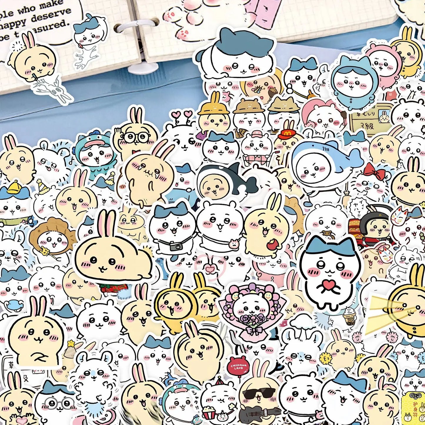 100PCS Kawaii Cartoon Sticker Pack - Cute Jiikawa Graffiti Decals for Laptop, Desk, Scrapbook & Stationery Decor