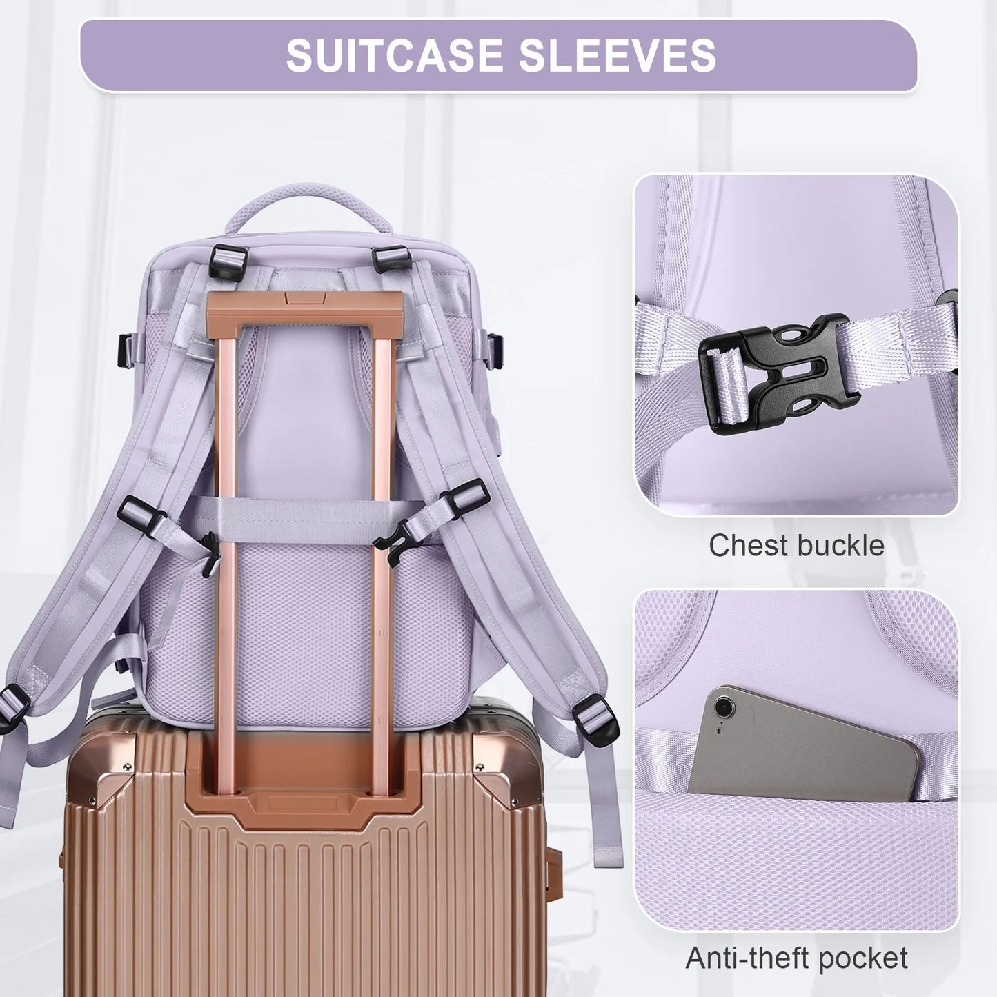 Women's Travel Backpack | TSA Laptop Carry-On | Flight Approved | College Nurse Bag Casual Daypack