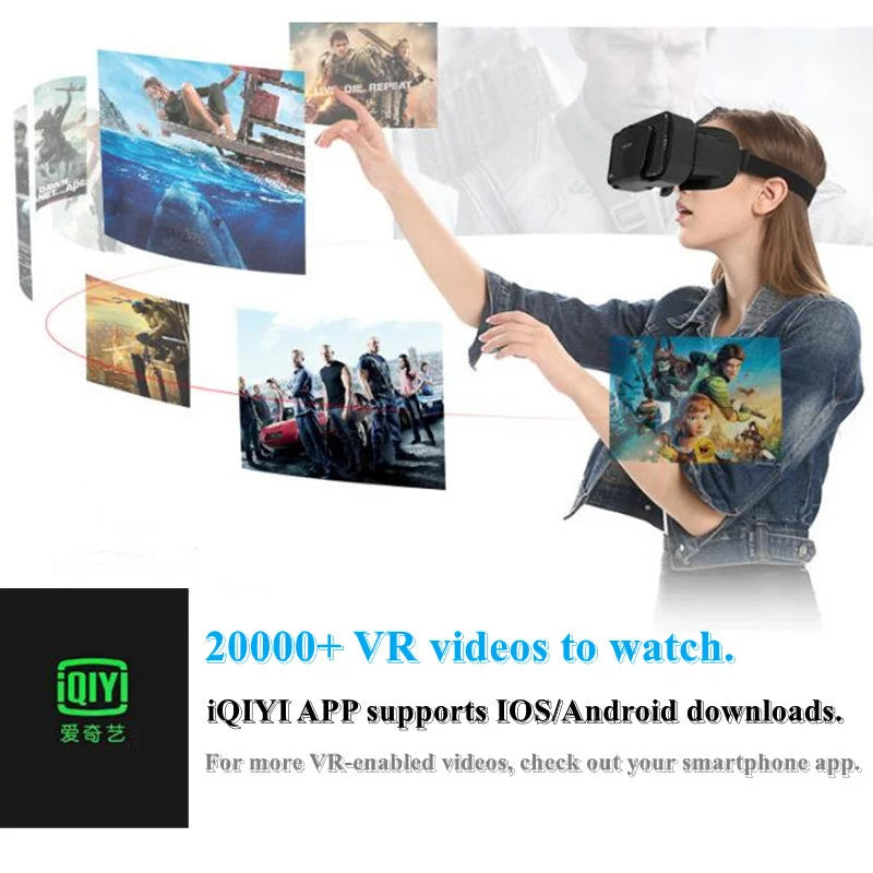 Shinecon 3D VR Headset – Virtual Reality Glasses with Helmet Lenses for Smartphones