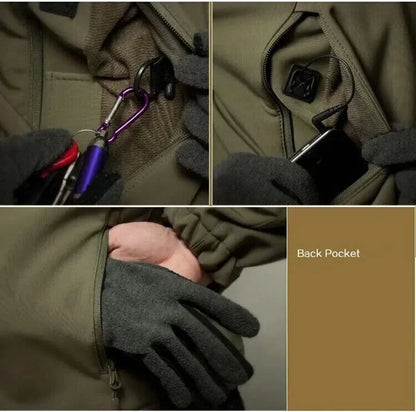 Men's Tactical Winter Set – Windproof Waterproof Soft Shell Jacket & Sharkskin Work Pants | Multi-Pocket Outdoor Suit