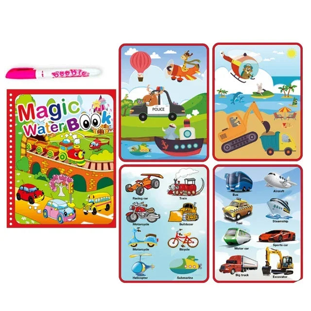 Children's Early Education Magical Water Drawing Book – Reusable Coloring Book with Pen, Creative Educational Toy Gift