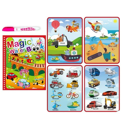 Children's Early Education Magical Water Drawing Book – Reusable Coloring Book with Pen, Creative Educational Toy Gift