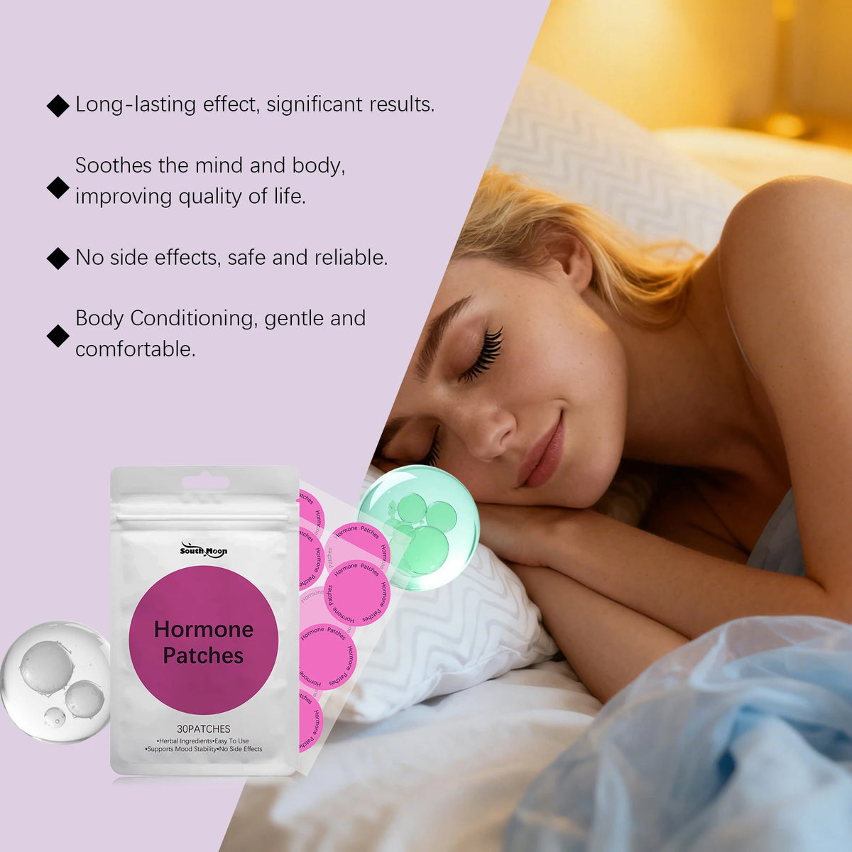 Body Care Wellness Patches - Gentle Skin-Friendly Comfort Patches for Hot Flash & Night Sweat Relief