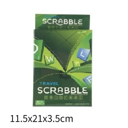 English Spelling Solitaire Box – Alphabet Chess & Scrabble Puzzle, Educational Toy for 2-4 People, Travel Board Game