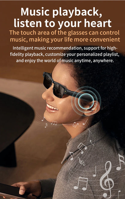 AI Smart Camera Glasses — 8MP with Bluetooth for Calls & Music, Object Recognition, and AI Translation