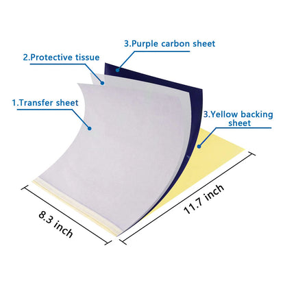 Tattoo Transfer Paper : A4 Size Stencil Copy Thermal Paper for Tattoo Machines