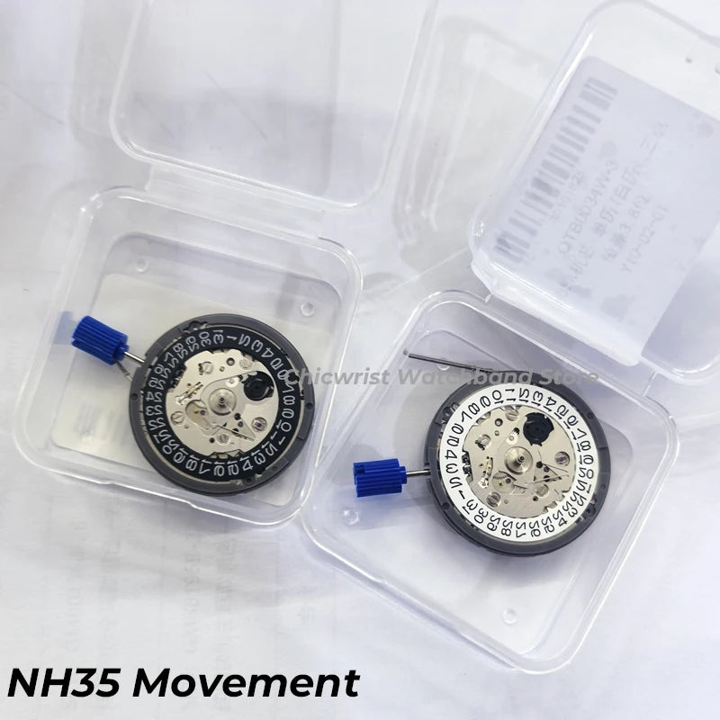 NH35 Premium Automatic Mechanical Movement NH35A 24 Jewels Self-Winding Watch Movement – High Accuracy Replacement with Date Wheel (3/3.8/6 Position)