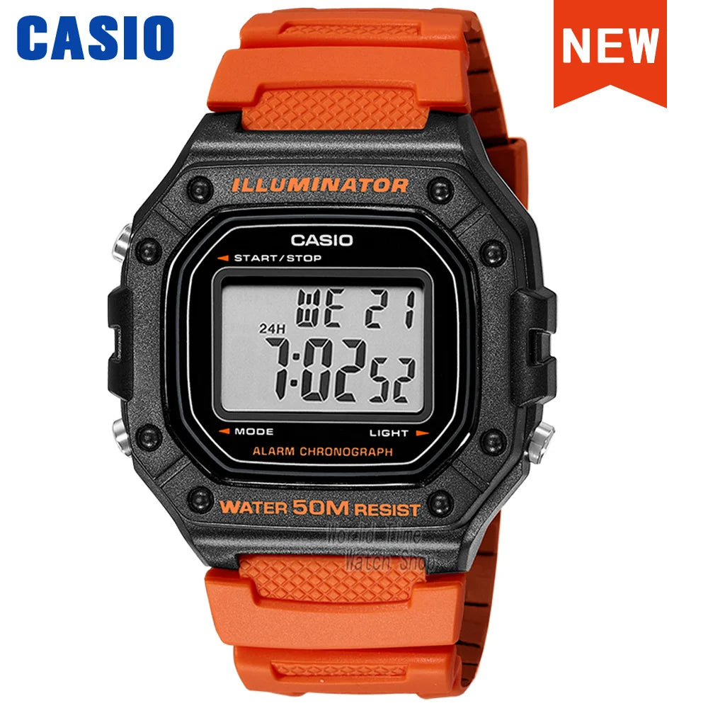 Casio W-218 Series Digital Sports Watch - Waterproof Outdoor Multifunction Electronic Wristwatch