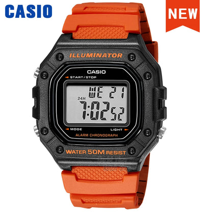 Casio W-218 Series Digital Sports Watch - Waterproof Outdoor Multifunction Electronic Wristwatch