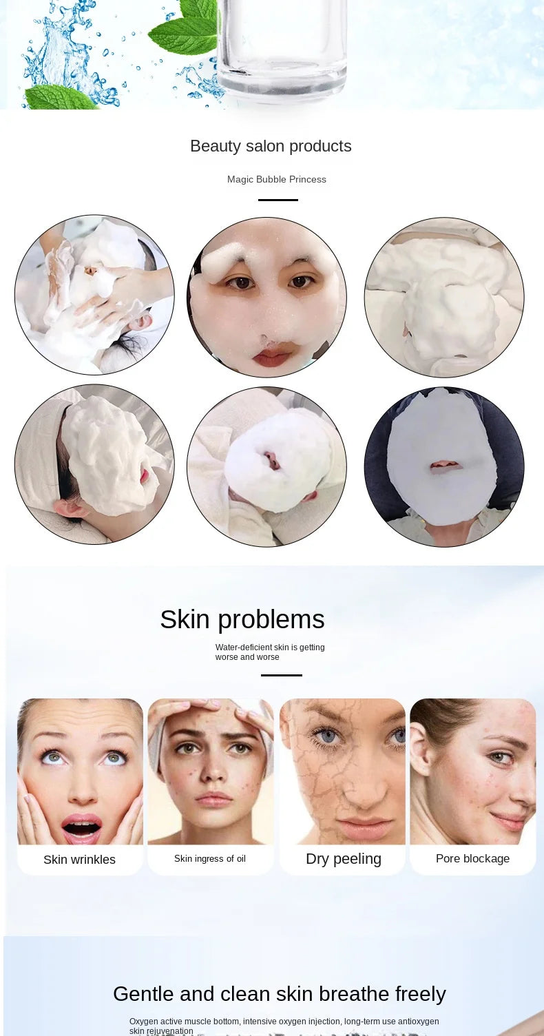 Magic Oxygen Bubble Machine - Deep Clean for Tender White Skin, Cleansing Mites, Beauty Facial Rejuvenation - Japan Management Device