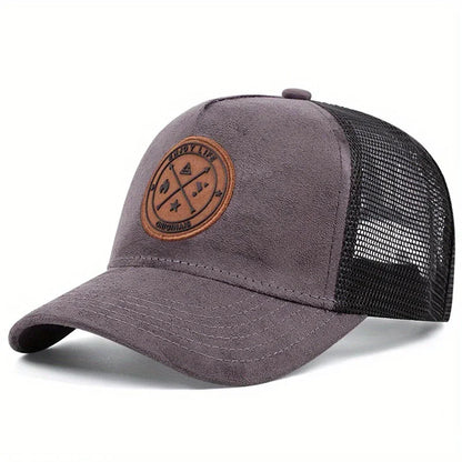 Summer Mesh Baseball Cap – ENJOY LIFE Letter Patch Snapback Hat for Men & Women, Breathable Unisex Hip Hop Trucker Cap