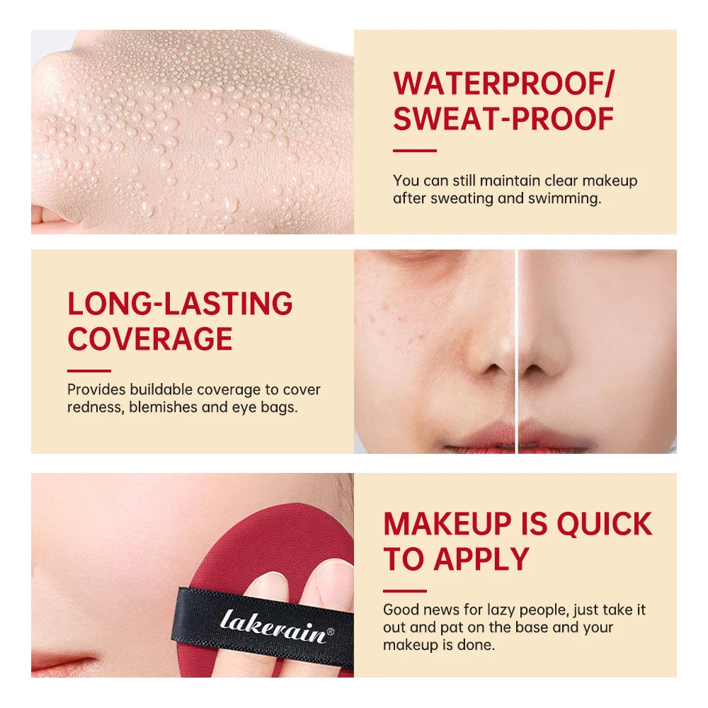 Sunscreen Cushion Foundation – Full Coverage, Waterproof & Long-Lasting Concealer Makeup