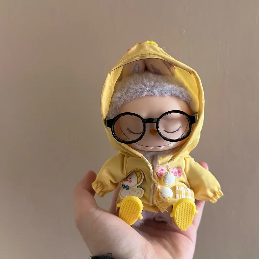 17cm Mini Doll Clothes Set – Kpop EXO Labubu Idol Raincoat, Love Bear Dress & Hat Accessories, Clothing Gift