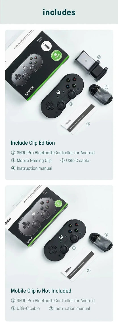 8BitDo SN30 Pro Controller for Xbox Cloud Gaming | Android with Clip (US/EU)