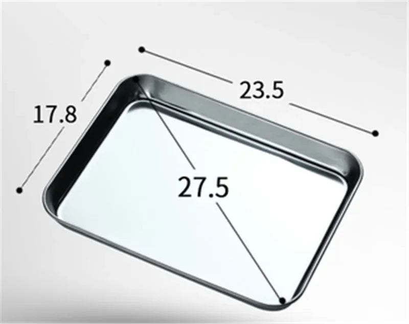 304 Stainless Steel Baking Tray with Wire Rack — Cake, BBQ, Oven, Roasting & Grilling Pan Tool